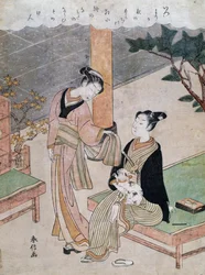 Cortesanas, por Suzuki Harunobu, Japón