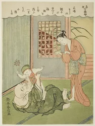 Hotei, de la serie "Los siete dioses de la buena suerte en la vida moderna (Ukiyo shichi fukujin)"