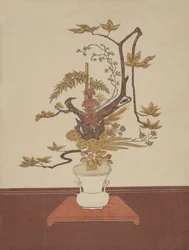 Arreglo floral Ike Bana en el estilo Ike-no-bo, probablemente 1765
