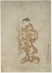 Representación moderna de la poetisa Kaga no Chiyo