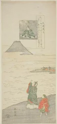 Poema de Otomo no Kuronushi, de la serie "Seis Poetas Famosos (Rokkasen)"