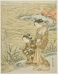 Dos mujeres a la orilla del agua