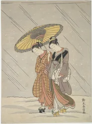 Dos mujeres en una tormenta