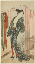 Mujer en una casa de baños