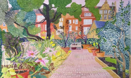 Jardín de plantas medicinales, Chelsea Physic Garden 2022 (acuarela sobre papel)
