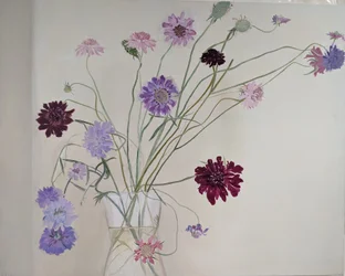 Glorious Scabious, 2021 (óleo sobre lienzo)