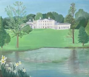 Kenwood House desde el lago, 2025 (óleo sobre lino)
