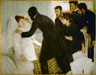 Sesión hipnótica (óleo sobre lienzo)