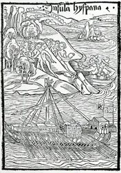 Llegada de la Carabela de Colón a la Isla de La Española