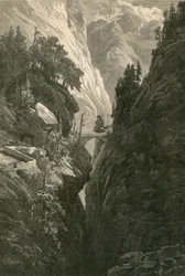 Escena en la Via Mala, en el camino de Coire a Splugen