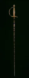 Espada corta, c.1790-1800 (oro con esmalte azul translúcido, acero grabado, azulado y dorado)