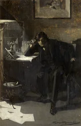 Retrato de Sir John Martin Harvey (óleo sobre cartón)