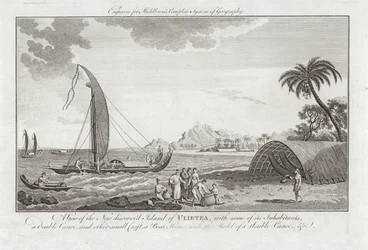 Vista de la Isla Descubierta de Ulieta con algunos de sus habitantes
