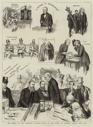 La derrota del Ministerio Gladstone, escenas en la Cámara de los Comunes, viernes 12 de junio