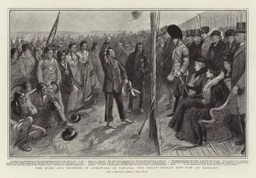 El Duque y la Duquesa de Cornwall en Canadá, el Gran Pow-Wow Indio en Calgary