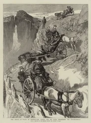 El Príncipe de Gales en Noruega, el Príncipe y su séquito descendiendo el Stalheimsklev