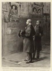 La visita real a Stratford-on-Avon, el Príncipe de Gales en la tumba de Shakespeare