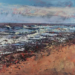 Shingle Shoreline, 2021 (óleo sobre lienzo)
