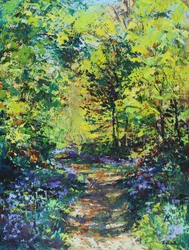 Sol de primavera en el bosque, 2021 (óleo sobre lienzo)