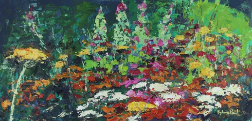 Zingy Flower Bed, 2021 (óleo sobre lienzo)