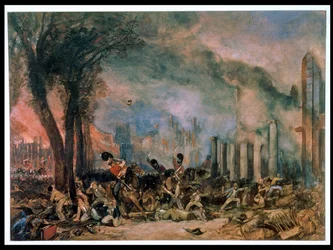 Carga de los 3º Dragones en Queen Square, Bristol, lunes 31 de octubre de 1831