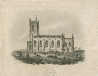 Iglesia de Stoke-upon-Trent [Nueva]: grabado en acero (vignette), nd [?mediados del siglo XIX]