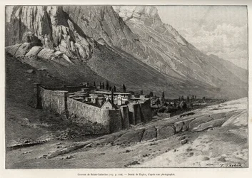El convento de Santa Catalina, Egipto. Ilustración de la historia “Voyage dans l