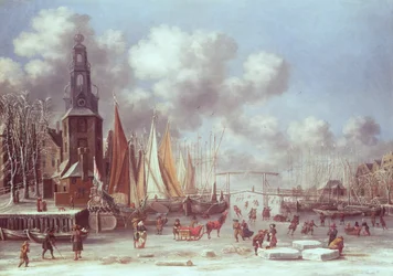 Una escena de invierno en Ámsterdam