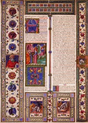 Incipit del Libro de Nahúm, del Volumen II de la Biblia de Borso d