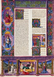 Incipit del Evangelio según Lucas, del Volumen II de la Biblia de Borso d