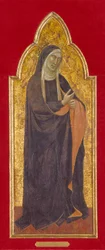 Virgen de luto (temple y oro sobre madera)