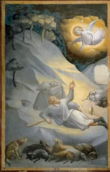 La Anunciación a los Pastores, del ciclo de la vida de la Virgen (fresco)
