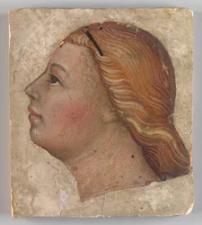 Cabeza de un ángel en perfil izquierdo, ca. 1397