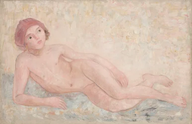 Desnudo de una niña recostada