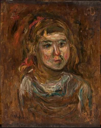 Niña con una cinta roja
