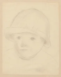 Cabeza de niño con sombrero