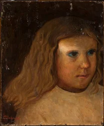 Cabeza de niña con el cabello suelto