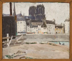 Paisaje con la catedral de Notre-Dame