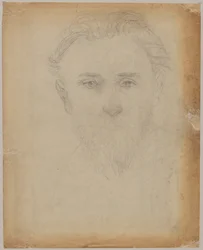 Estudio de retrato de un joven con barba