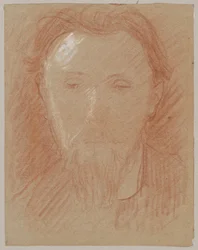 Estudio de retrato de un joven con barba