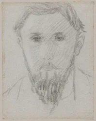 Estudio de retrato de un joven con barba