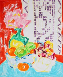 Flores y frutas de colores