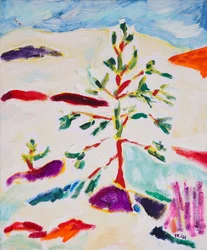 Árbol de invierno colorido