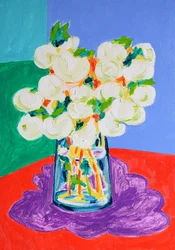 Flores blancas y vibrantes
