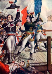 Napoleón Bonaparte en la batalla de Arcole