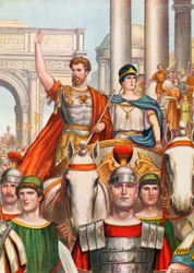 Septimio Severo entrando en Roma con una hermosa esposa