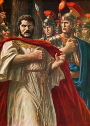 El emperador Caracalla a punto de ser asesinado por Julio Marcial