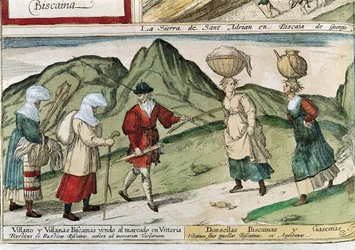 Campesinos vascos. Grabado de Franz Hogenberg