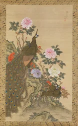 Pavos reales y peonías, 1820