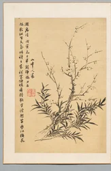 Flores de ciruelo y bambú, 1818